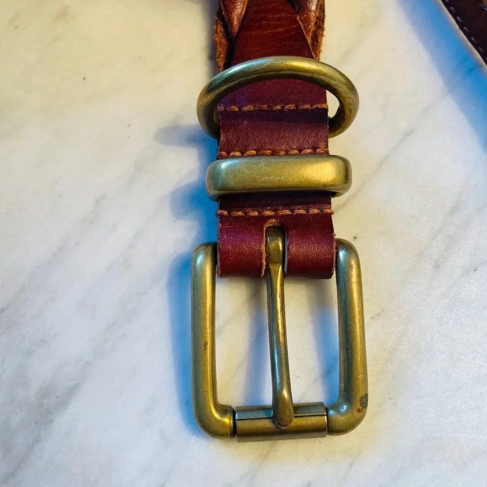 Polo Ralph Lauren Belt Boys 26 Leather Braid Brass Buckle Classic‎